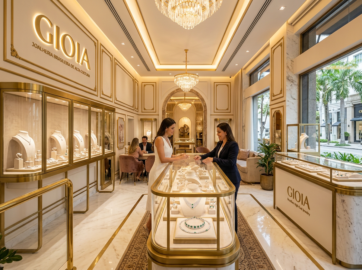 Interior da joalheria Vivalux em São Paulo